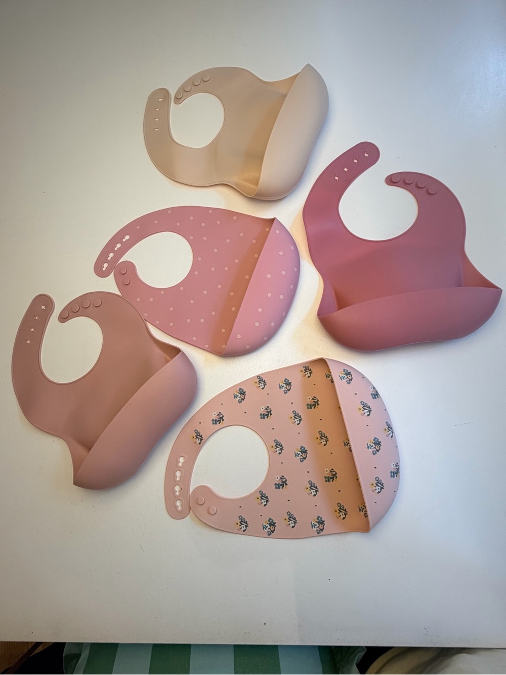 cloud island Silicone Bib Set - Blush and Rose Mix